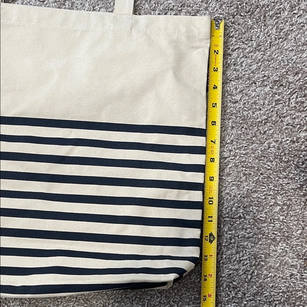 NWT J.Crew Striped Canvas Tote Bag - Picture 6 of 8
